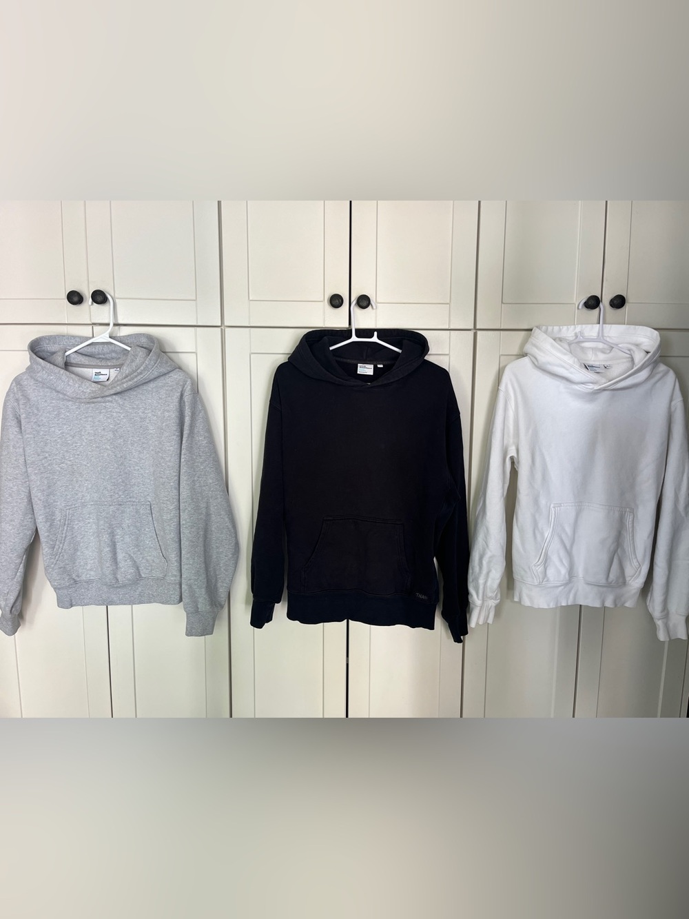 Aritzia Pullover Hoodies Trio - Black, Gray, White